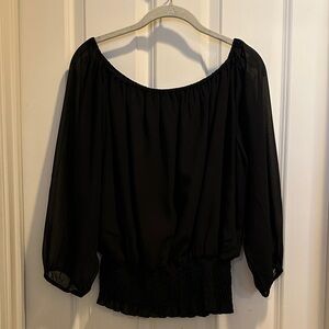 Colleen Lopez Black Off-Shoulder Blouse